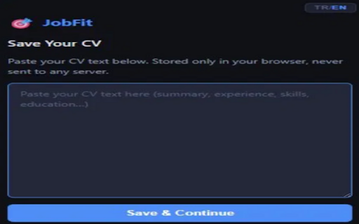 JobFit :: Match LinkedIn jobs with your CV instantly. See match score, missing keywords & get an auto cover letter. TR/EN supported.