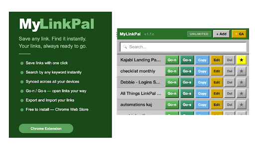 MyLinkPal :: Save and find your links instantly by keyword.