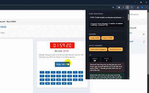 E-Learning Quiz Assistant :: Auto-detects quiz APIs and extracts exam data from elearning.