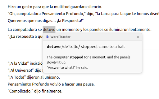 Word Tracker :: A tool that helps explain and remember unfamiliar words while browsing.