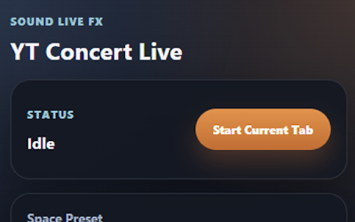 YT Concert Live :: Capture the current tab audio, process it like a live venue, and play it back in real time.