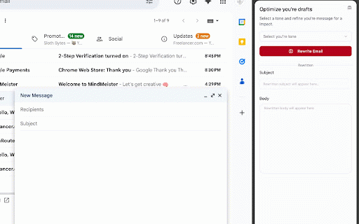 BetterMail - Rewrite Emails with AI for Gmail and outlook :: Rewrite Gmail / Outlook emails instantly with AI. Sound clear, professional, and confident in one click.