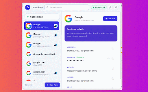 LumenPass - Password Manager :: Autofill passwords from LumenPass Desktop – the secure, privacy-first password manager.
