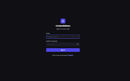 CredentialBase :: Zero-knowledge password manager