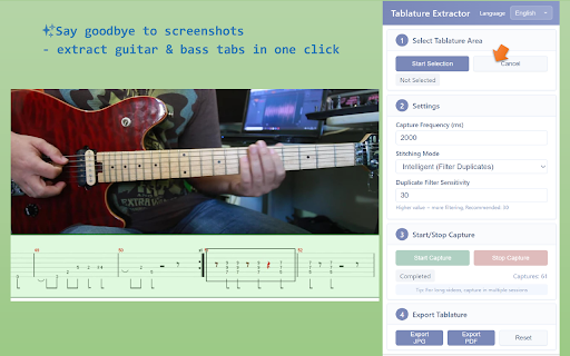 Tablature Extractor :: Automatically capture and stitch together tablature from videos