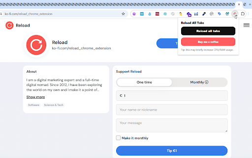Reload All Tabs :: Reload all tabs with one click.
