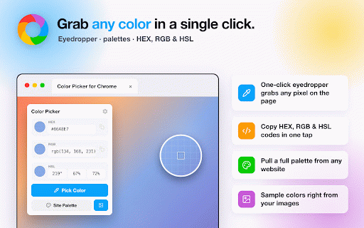 Color Picker - eye dropper :: Color Picker from image and screen. Eyedropper and color palette with HEX color codes.