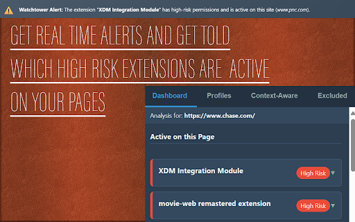 Watchtower - Extension watcher & Helper :: Monitors extension permissions and activity to protect your privacy.