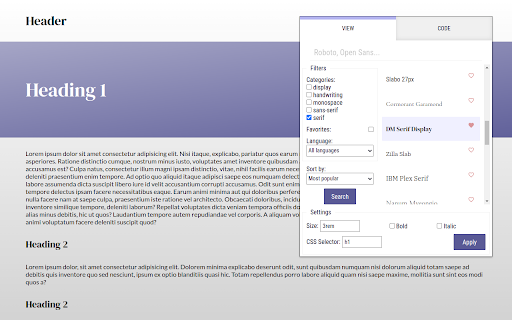 Fontastic - Chrome Extension :: Customize and preview a wide range of font options right in your active tab for an enhanced development experience.