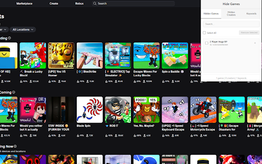 Roblox Game Blocker :: Will remove roblox games you don't want to see.