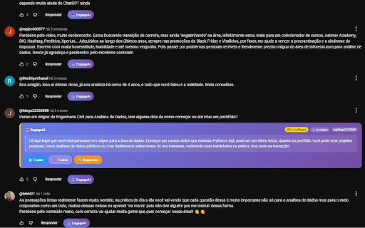 EngageAI — AI Replies for YouTube :: Generate AI-powered replies to YouTube comments instantly. Works on YouTube & YouTube Studio. 10 free credits/month!