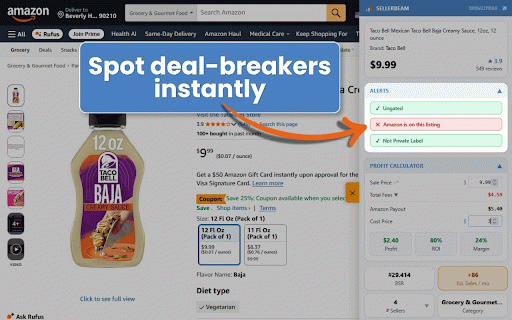 SellerBeam :: Amazon FBA arbitrage sourcing tool by SellerBeam.io