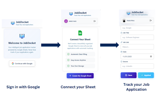 JobDocket :: Apply smarter, not harder — track it all in Google Sheets