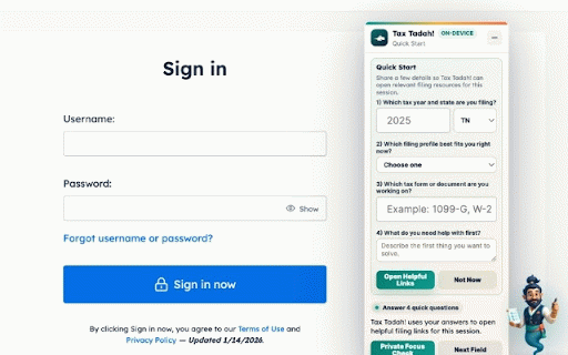Tax Tadah! :: A playful on-device tax filing guide that helps taxpayers move through online returns with clarity, focus, and a little magic.