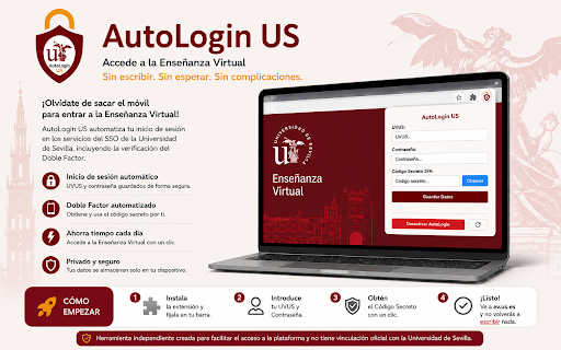 AutoLogin Universidad de Sevilla :: Automatiza el inicio de sesión y el doble factor para la web de la Universidad de Sevilla.