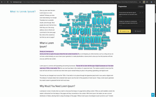 Fragmentum :: Collect text fragment highlights and compile them into shareable links
