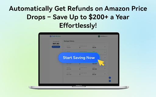 Task Monkey: Get Money Back on Price Drops (Amazon Price Adjustment) :: Auto-claim Amazon price adjustment credits: scan 90-day orders, find price drops, get credits/refunds—hassle-free.