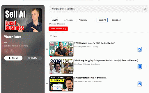 YouTube Watch Later Cleaner :: A lightweight tool to help clean up your YouTube Watch Later playlist