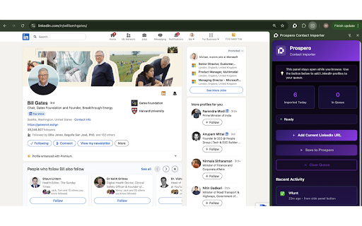Prospero Contact Importer :: Import LinkedIn contacts to your Prospero campaigns with one click
