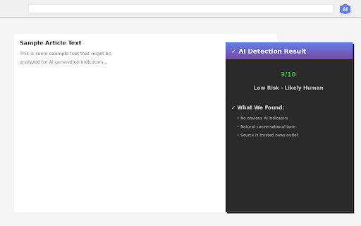 AI Content Guardian :: Free AI detection tool to protect against misinformation and scams. No setup required!