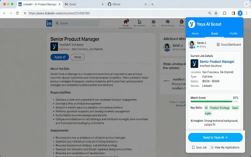 Yaya AI Job Scout :: Convert any job page into a Yaya AI alert with one click.