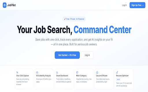 JobPilot :: Save jobs and get AI suitability analysis. Sync with your JobPilot account.