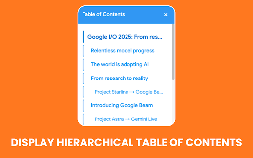 Easy Table of Contents :: Web sayfalarındaki başlıkları otomatik olarak tespit edip içindekiler tablosu oluşturan Chrome eklentisi.