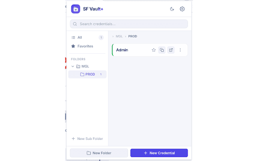 SF Vault :: Secure offline credential organizer with nested folders and login autofill for Salesforce professionals.