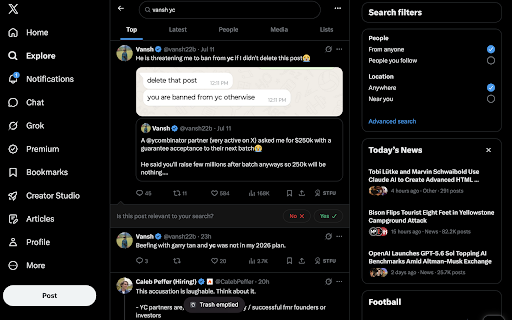 STFU for X :: Block an X post's author without repeating the native menu flow.