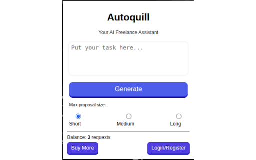 Autoquill :: AI Freelance Assistant. Generate proposals, emails, and more with AI.