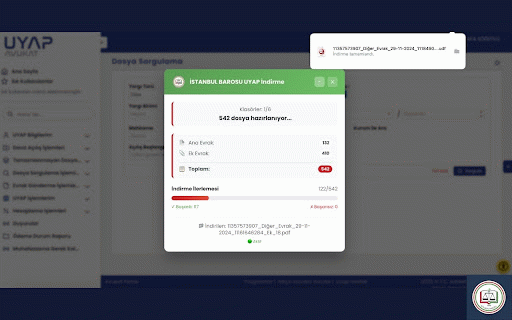 ISTANBUL BAROSU UYAP DOWNLOADER :: İstanbul Barosu UYAP File Downloader Extension