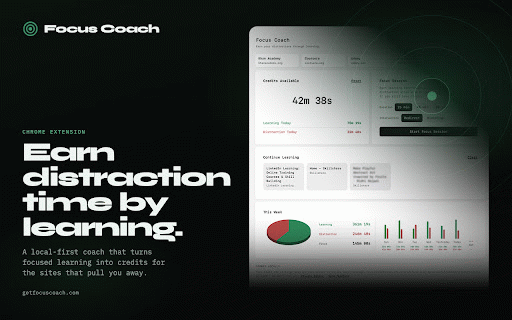 Focus Coach :: Earn your distractions through learning. A behavioral coach for intentional browsing.