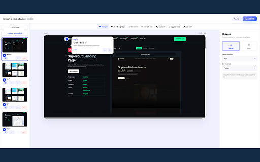 Ezyiah Demo Studio :: Record clicks in a web app and export a self-contained interactive HTML demo.
