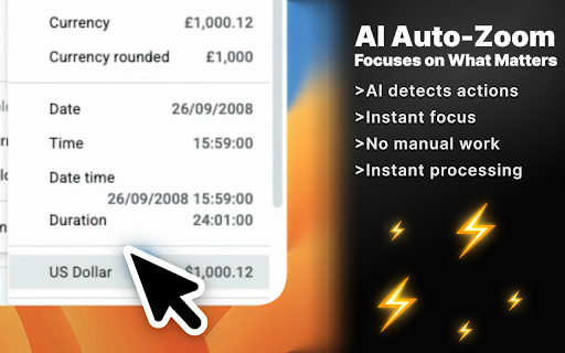 ScreenSmooth - Screen Recorder with AI Auto Zoom :: ScreenSmooth creates beautiful screen recordings with automatic zooms, pans, and smooth cursor by AI that keep the viewer engaged.