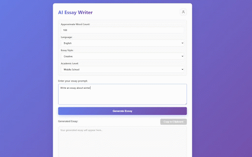 AI Essay Writer :: Use AI essay writer as essay generator and paper writing service to receive AI help with writing