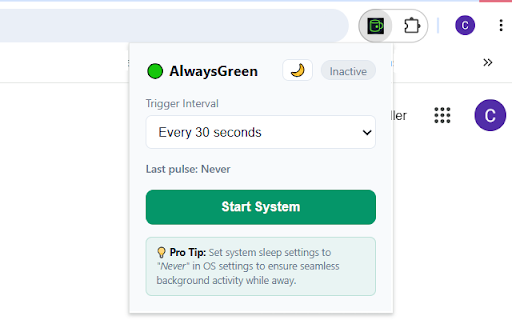 AlwaysGreen at Work - Anti-Idle & Status Keeper :: Keep your status active on Teams
