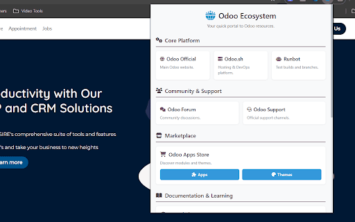 Odoo Ecosystem :: Quick access to essential Odoo resources for developers and users.