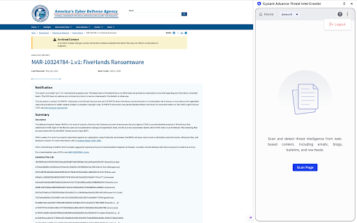 Cyware Advanced Threat Intel Crawler :: Extract and enrich threat intelligence from web pages and PDFs in real time to accelerate detection, investigation, and response