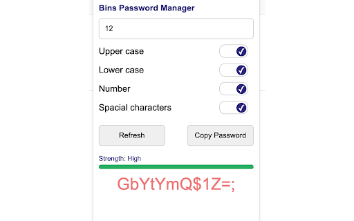 BinsInstaPass :: Generate and manage your passwords with ease
