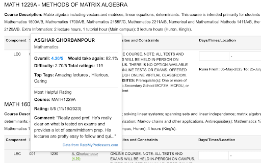 WesternRMP :: See RateMyProfessors.com ratings in Western University's DraftMySchedule.