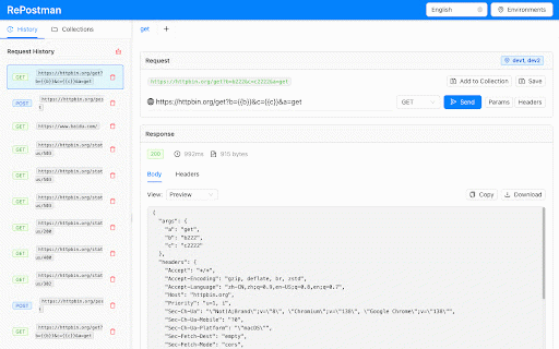 RePostman :: A Postman-like Chrome extension for API testing and debugging