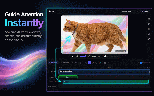 Swoop: Screen Recorder with Auto Zoom :: Cinematic screen recordings with auto-zoom, smooth pan, and click effects - right from your browser.