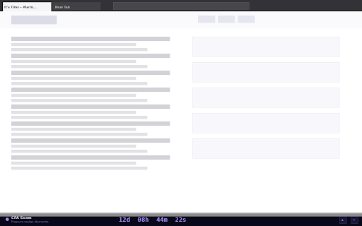It's Time - Alarm Alerter :: Always-visible countdown timer on every tab. Set deadlines and get alerted when time's up.