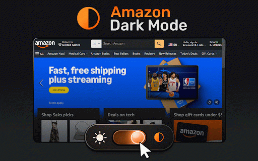 Amazon Dark Mode :: Use Amazon Dark Mode to turn bright shopping pages into a comfortable dark theme and reduce eye strain while you browse products,…
