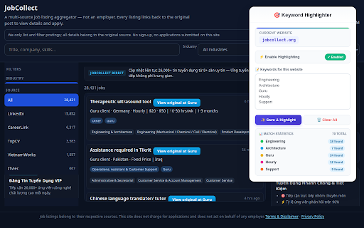 Keyword Highlighter :: Highlight keywords with custom colors on any webpage. Per-site keyword management with match statistics and case-sensitive matching.