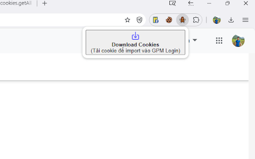 Migrate Cookies To GPM Login :: Export all cookies from the current profile. Xuất toàn bộ cookie ở profile hiện tại