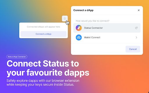 A wallet connector by Status :: Status Desktop Wallet extended to decentralised applications in your browser.