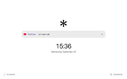 Helium New Tab :: Unofficial Helium-style new tab with 10,000+ local bangs, a clock, custom fonts and synced settings. No tracking.