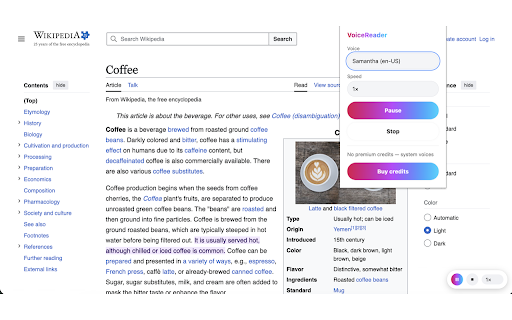 VoiceReader: Text to Speech & Read Aloud :: Free text to speech: read any web page aloud in natural voices. No API keys, no sign-up. Optional premium neural voices.