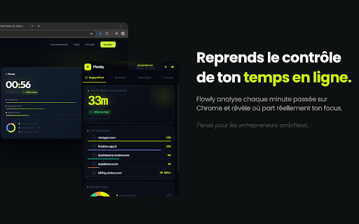 Flowly Tracker – Optimise ton temps :: Analyse ton temps, découvre où tu passes tes journées et booste ta productivité avec des graphiques clairs.